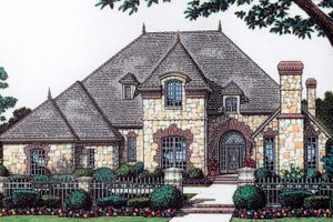 Dream House Plan - Exterior - Front Elevation for European House Plan #310-1052 - 4 bed, 3.5 bath