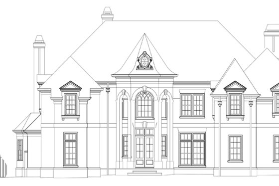 Exterior - Front Elevation 7 for European House Plan #119-421 - 4 bed, 4.5 bath