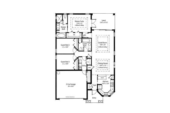 Floor Plan - Main Floor for Country House Plan #938-19 - 3 bed, 2 bath