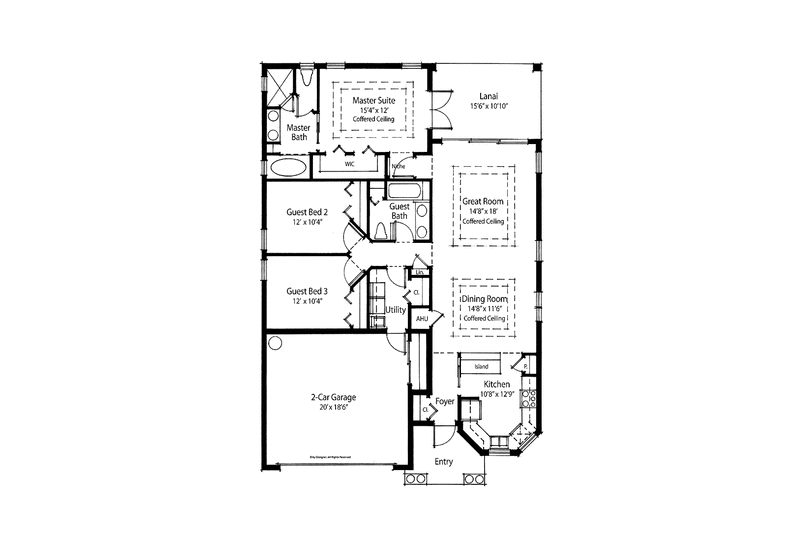 Home Plan - Floor Plan - Main Floor for Country House Plan #938-19 - 3 bed, 2 bath