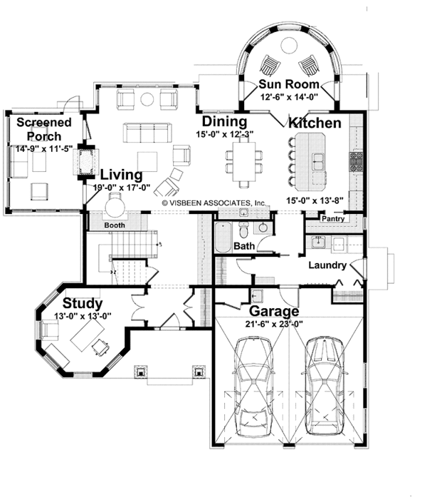 Craftsman Floor Plan - Main Floor Plan #928-34