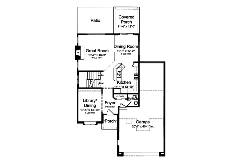 Dream House Plan - Floor Plan - Main Floor for Traditional House Plan #46-802 - 4 bed, 2.5 bath