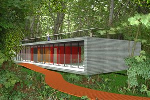 Exterior - Rear Elevation for Modern House Plan #520-4 - 1 bed, 1 bath