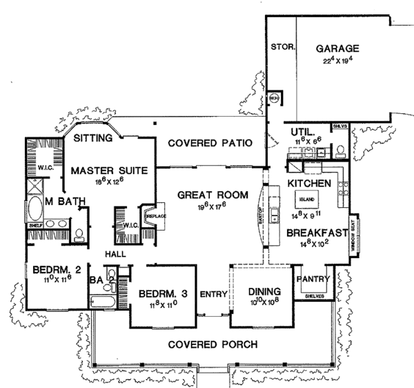 Architectural House Design - Country Floor Plan - Main Floor Plan #472-144