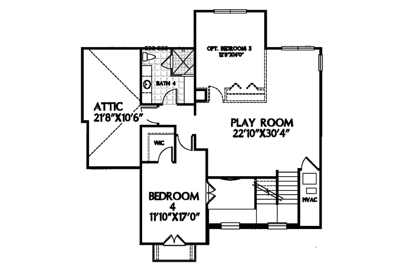 Home Plan - Floor Plan - Upper Floor for Country House Plan #999-56 - 4 bed, 4 bath