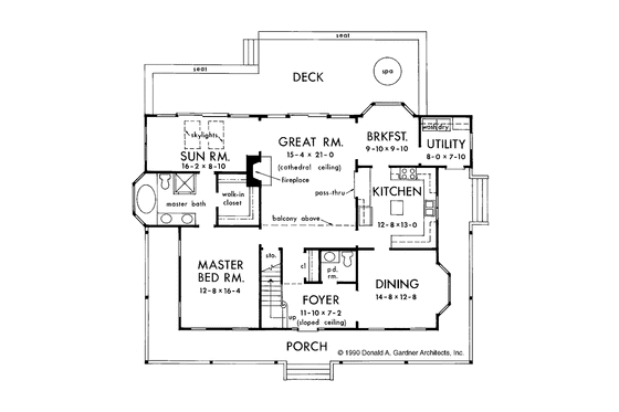 Floor Plan - Main Floor for Country House Plan #929-78 - 3 bed, 2.5 bath