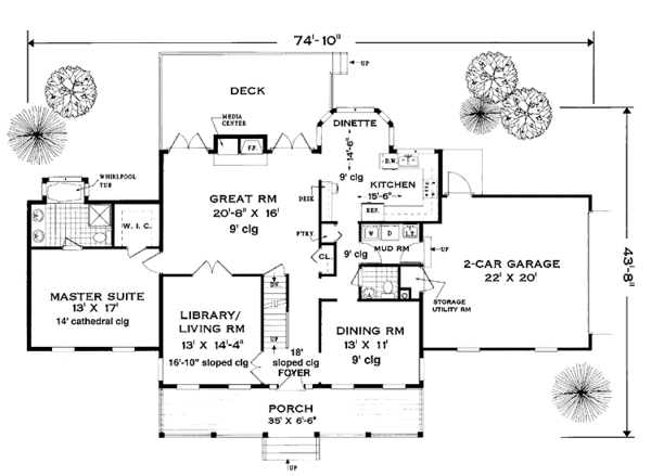 Home Plan - Classical Floor Plan - Main Floor Plan #3-295