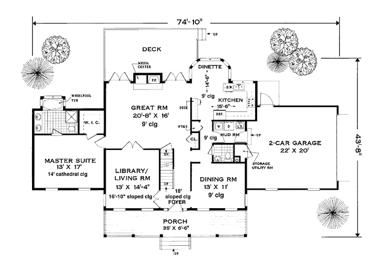 Home Plan - Floor Plan - Main Floor for Farmhouse House Plan #3-295 - 4 bed, 2.5 bath