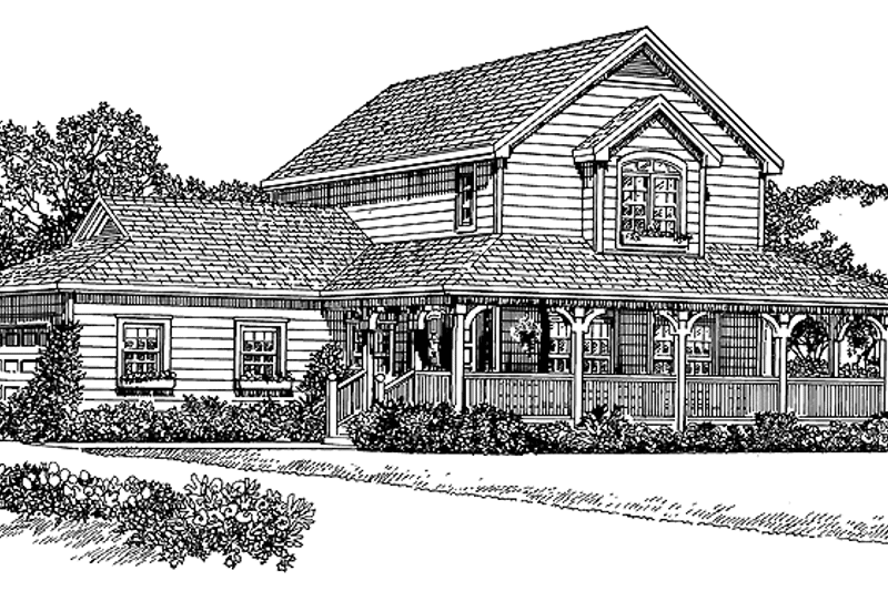 Home Plan - Exterior - Front Elevation for Victorian House Plan #72-1110 - 3 bed, 2.5 bath