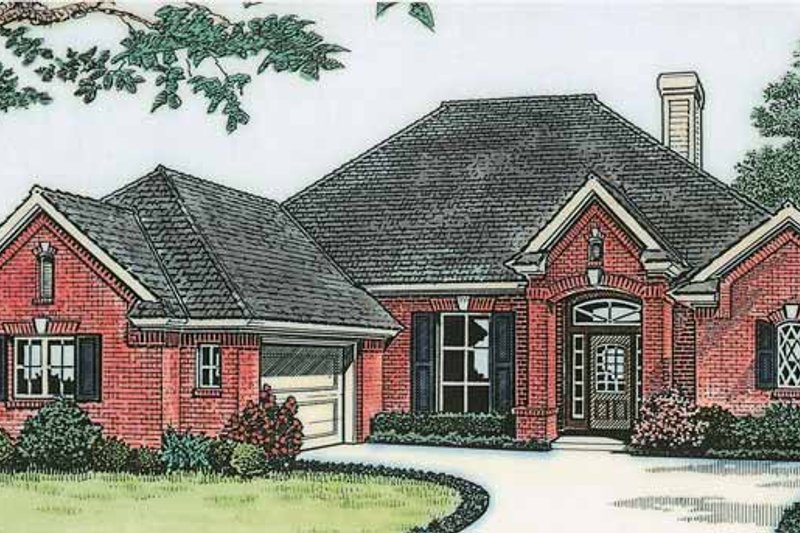 Architectural House Design - Exterior - Front Elevation 3 for European House Plan #310-1137 - 3 bed, 2 bath