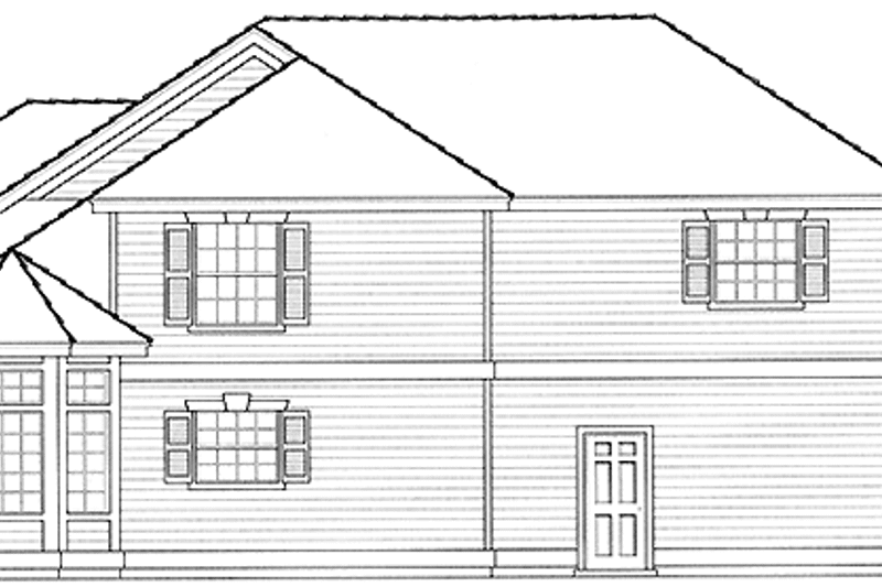 House Blueprint - Exterior - Rear Elevation for Country House Plan #1037-16 - 3 bed, 2.5 bath