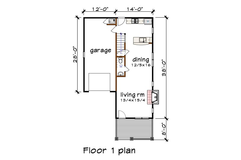 House Design - Floor Plan - Main Floor for Craftsman House Plan #79-327 - 3 bed, 2.5 bath