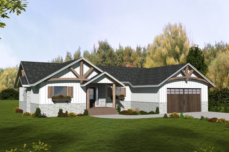 Architectural House Design - Traditional Exterior - Front Elevation Plan #117-388