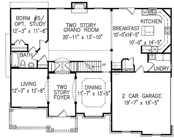 Dream House Plan - Craftsman Floor Plan - Main Floor Plan #54-231