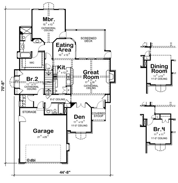 House Blueprint - European Floor Plan - Main Floor Plan #20-1819