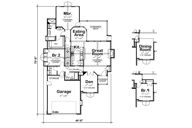 Home Plan - Floor Plan - Main Floor for European House Plan #20-1819 - 3 bed, 3 bath
