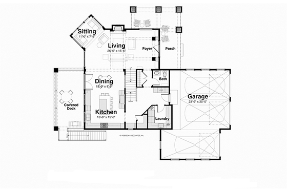 Floor Plan - Main Floor for Country House Plan #928-250 - 4 bed, 3.5 bath
