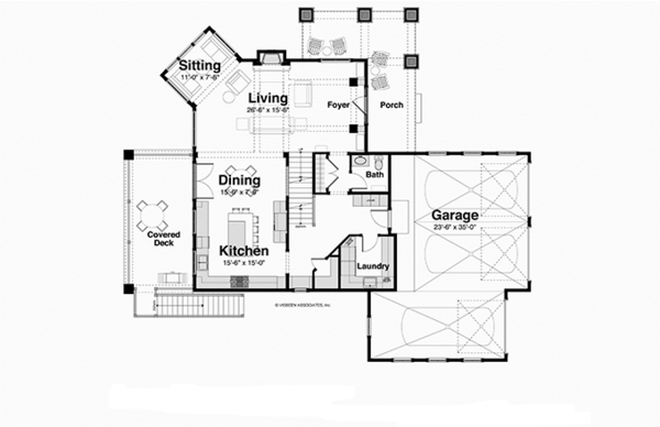Architectural House Design - Country Floor Plan - Main Floor Plan #928-250