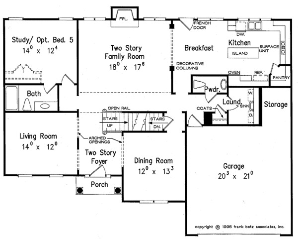 Dream House Plan - Colonial Floor Plan - Main Floor Plan #927-178