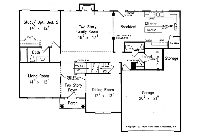 Home Plan - Floor Plan - Main Floor for Colonial House Plan #927-178 - 5 bed, 4.5 bath