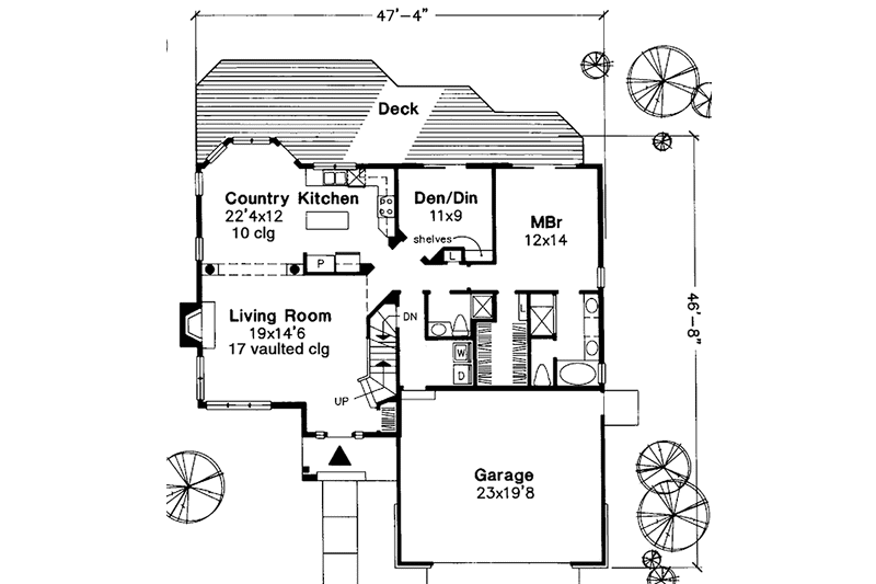 Home Plan - Floor Plan - Main Floor for Prairie House Plan #320-1066 - 3 bed, 2.5 bath