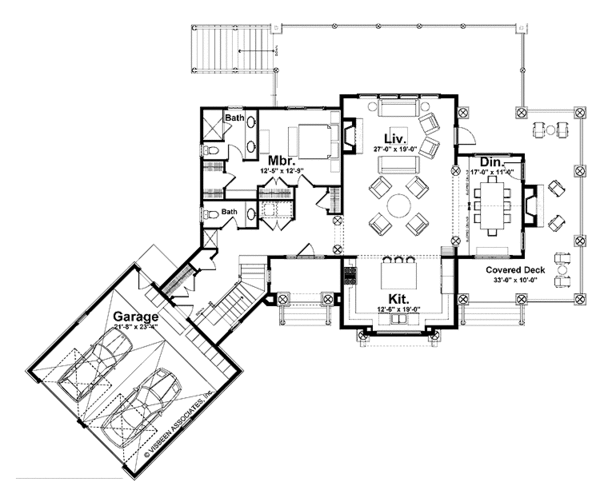 Adobe / Southwestern Floor Plan - Main Floor Plan #928-182