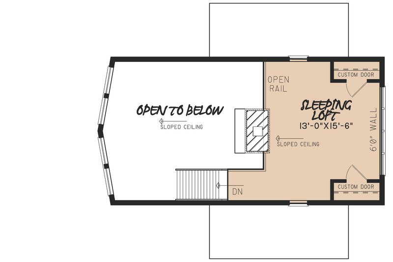 House Plan Design - Floor Plan - Upper Floor for Contemporary House Plan #923-5 - 1 bed, 1 bath