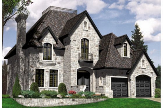 Exterior - Front Elevation for European House Plan #138-252 - 3 bed, 2.5 bath