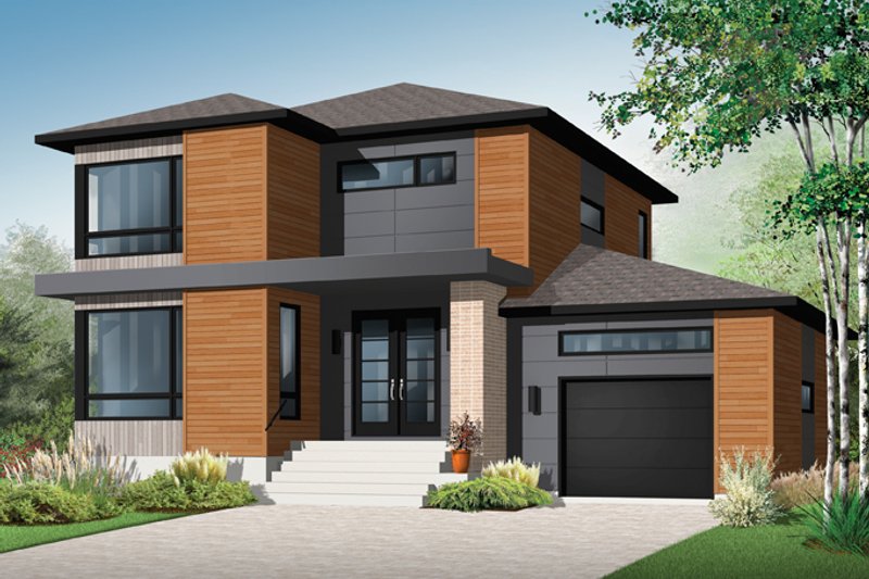 Architectural House Design - Contemporary Exterior - Front Elevation Plan #23-2585