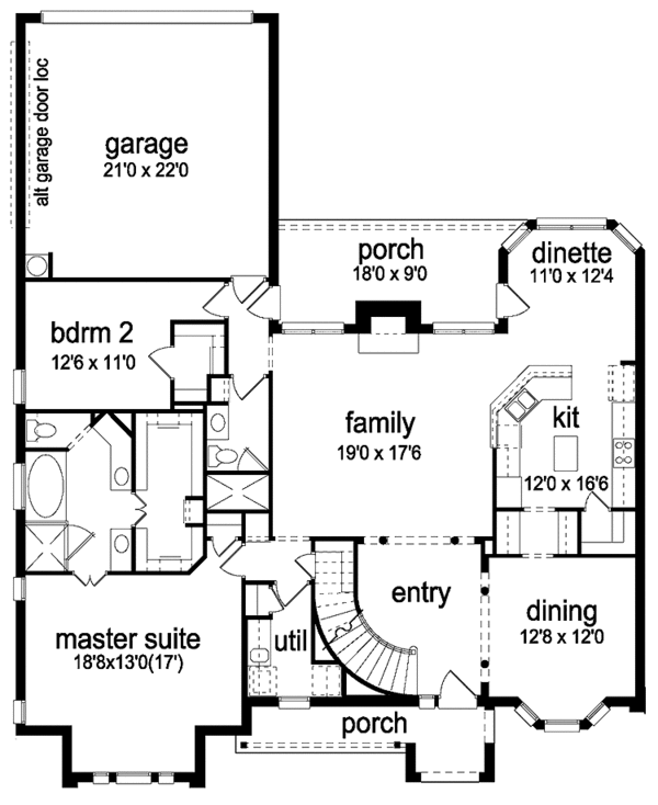 House Plan Design - Traditional Floor Plan - Main Floor Plan #84-728
