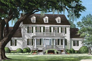 Exterior - Front Elevation 1 for Farmhouse House Plan #137-166 - 4 bed, 3.5 bath