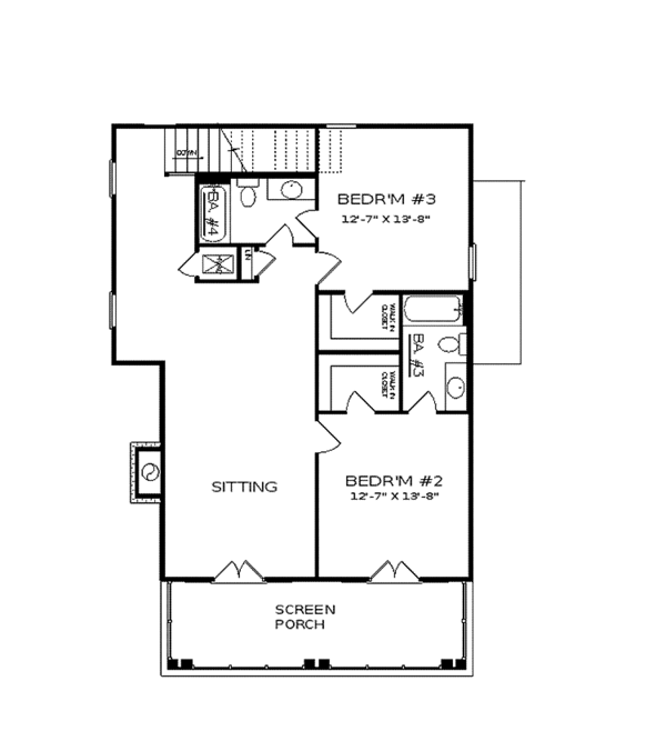 Architectural House Design - Bungalow Floor Plan - Upper Floor Plan #37-278