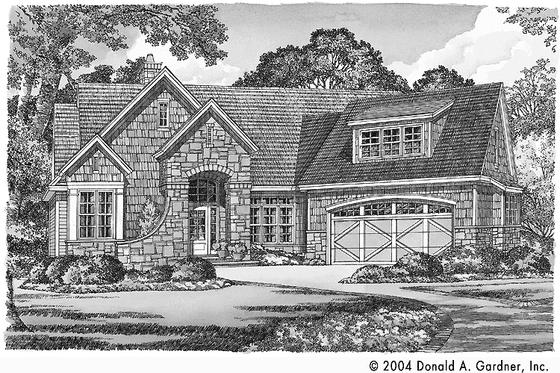 Exterior - Front Elevation 3 for Country House Plan #929-541 - 3 bed, 2 bath