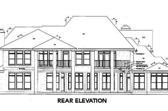 Exterior - Rear Elevation for European House Plan #410-261 - 4 bed, 4.5 bath
