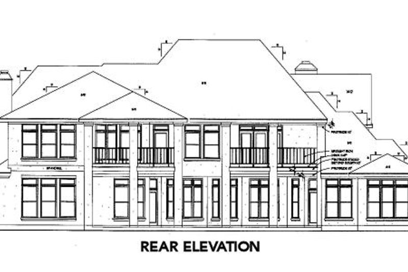Home Plan - Exterior - Rear Elevation for European House Plan #410-261 - 4 bed, 4.5 bath
