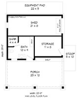 Floor Plan - Main Floor for Traditional House Plan #932-419, 1 bath