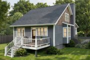 Bungalow Style House Plan - 3 Beds 2.5 Baths 1452 Sq/Ft Plan #79-340 Exterior 