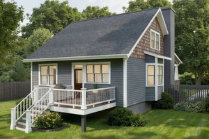 Exterior - Front Elevation 3 for Bungalow House Plan #79-340 - 3 bed, 2.5 bath