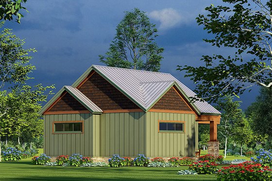Exterior - Rear Elevation for Craftsman House Plan #923-220 - 2 bed, 1 bath