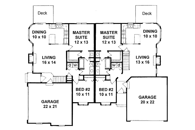 Architectural House Design - Floor Plan - Main Floor for Traditional House Plan #58-228 - 4 bed, 2 bath