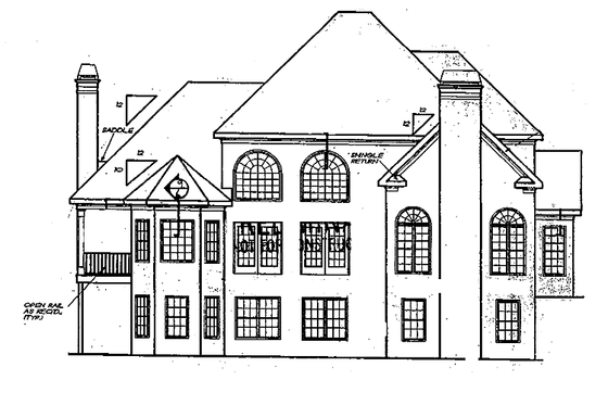 Exterior - Rear Elevation for Mediterranean House Plan #927-238 - 4 bed, 3.5 bath