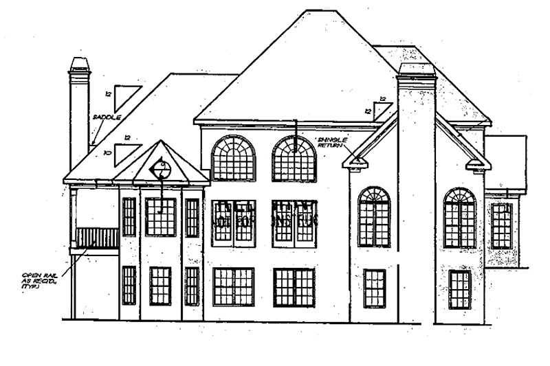 Home Plan - Exterior - Rear Elevation for Mediterranean House Plan #927-238 - 4 bed, 3.5 bath