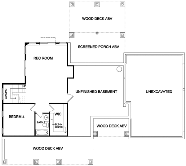 Home Plan - Colonial Floor Plan - Lower Floor Plan #328-429