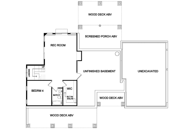 Dream House Plan - Floor Plan - Lower Floor for Colonial House Plan #328-429 - 3 bed, 2.5 bath