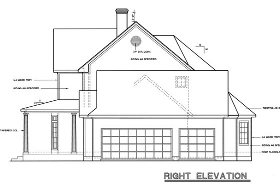 Exterior - Other Elevation 1 for Country House Plan #20-843 - 3 bed, 2.5 bath