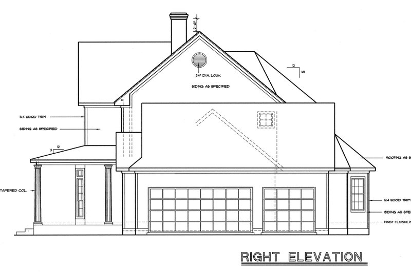 Home Plan - Exterior - Other Elevation 1 for Country House Plan #20-843 - 3 bed, 2.5 bath