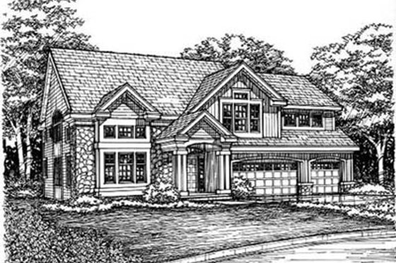 Exterior - Front Elevation for Traditional House Plan #50-159 - 4 bed, 2 bath