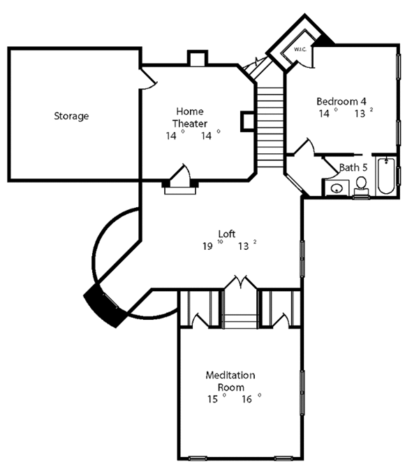Home Plan - Mediterranean Floor Plan - Upper Floor Plan #417-566