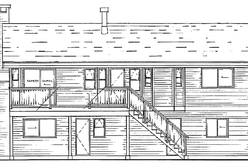 House Plan Design - Exterior - Rear Elevation for Contemporary House Plan #47-713 - 3 bed, 2 bath