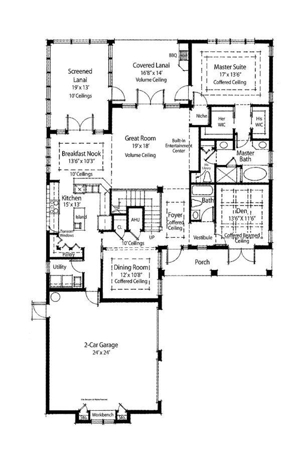 House Design - Country Floor Plan - Main Floor Plan #938-17